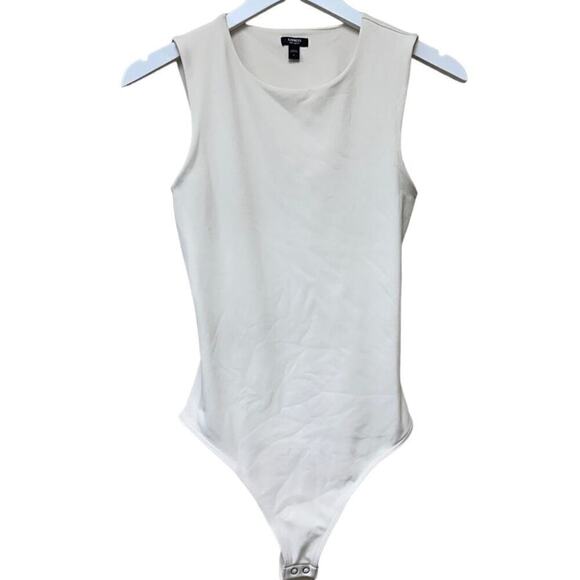 Express Body Contour White Sleeveless Open Back Cutout Thong Bodysuit Size S - Picture 1 of 11